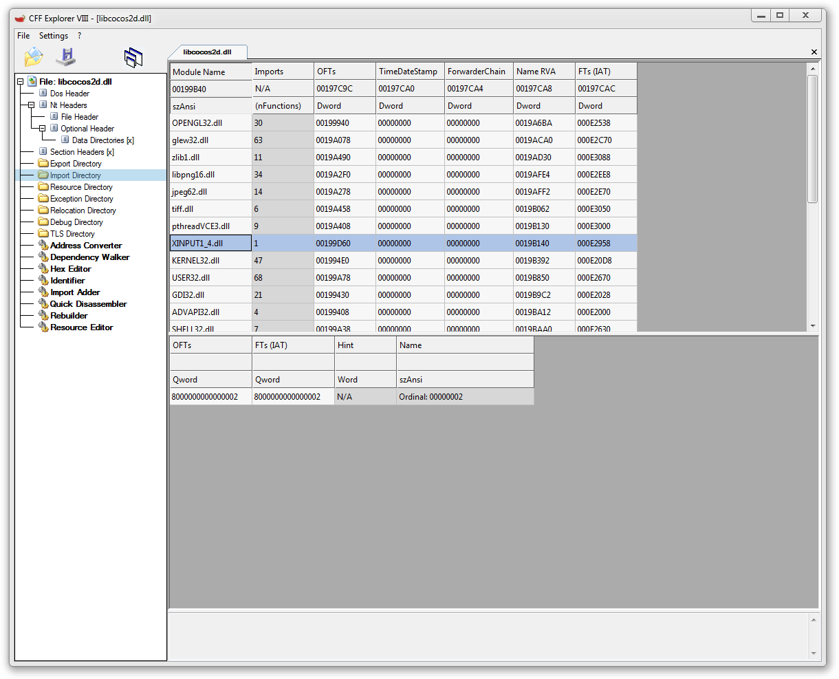 CFF Explorer showing the DLL you need to rename